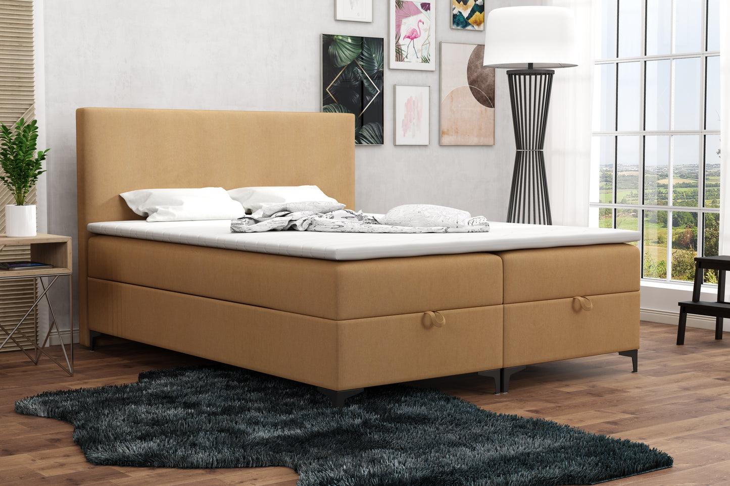 Boxspring Samt Longo