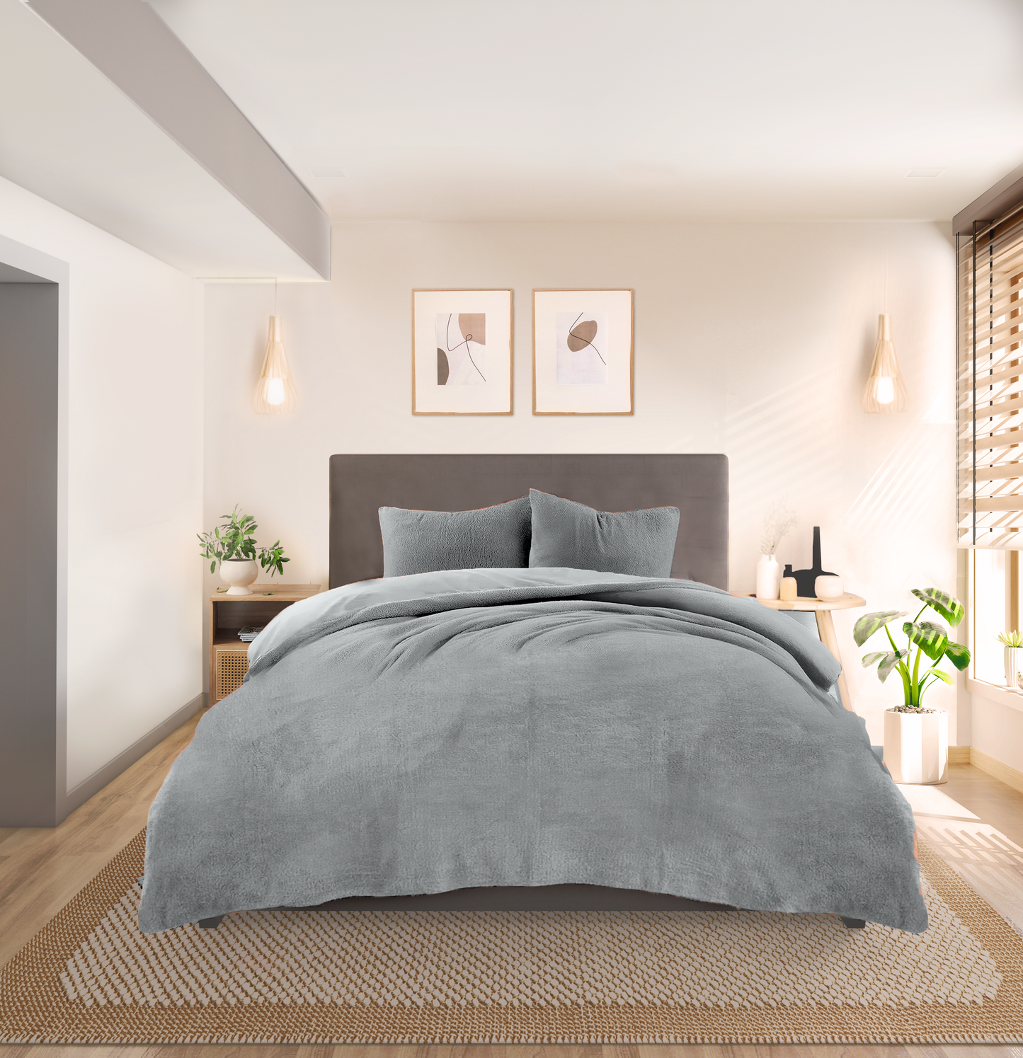 Teddy-Bettwäsche-Set Quiet Gray
