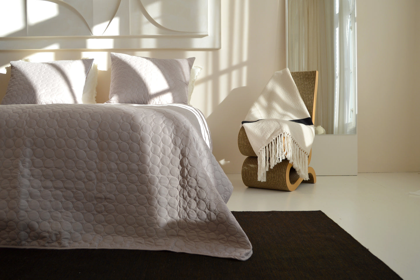 Tagesdecke Kreise - Beige