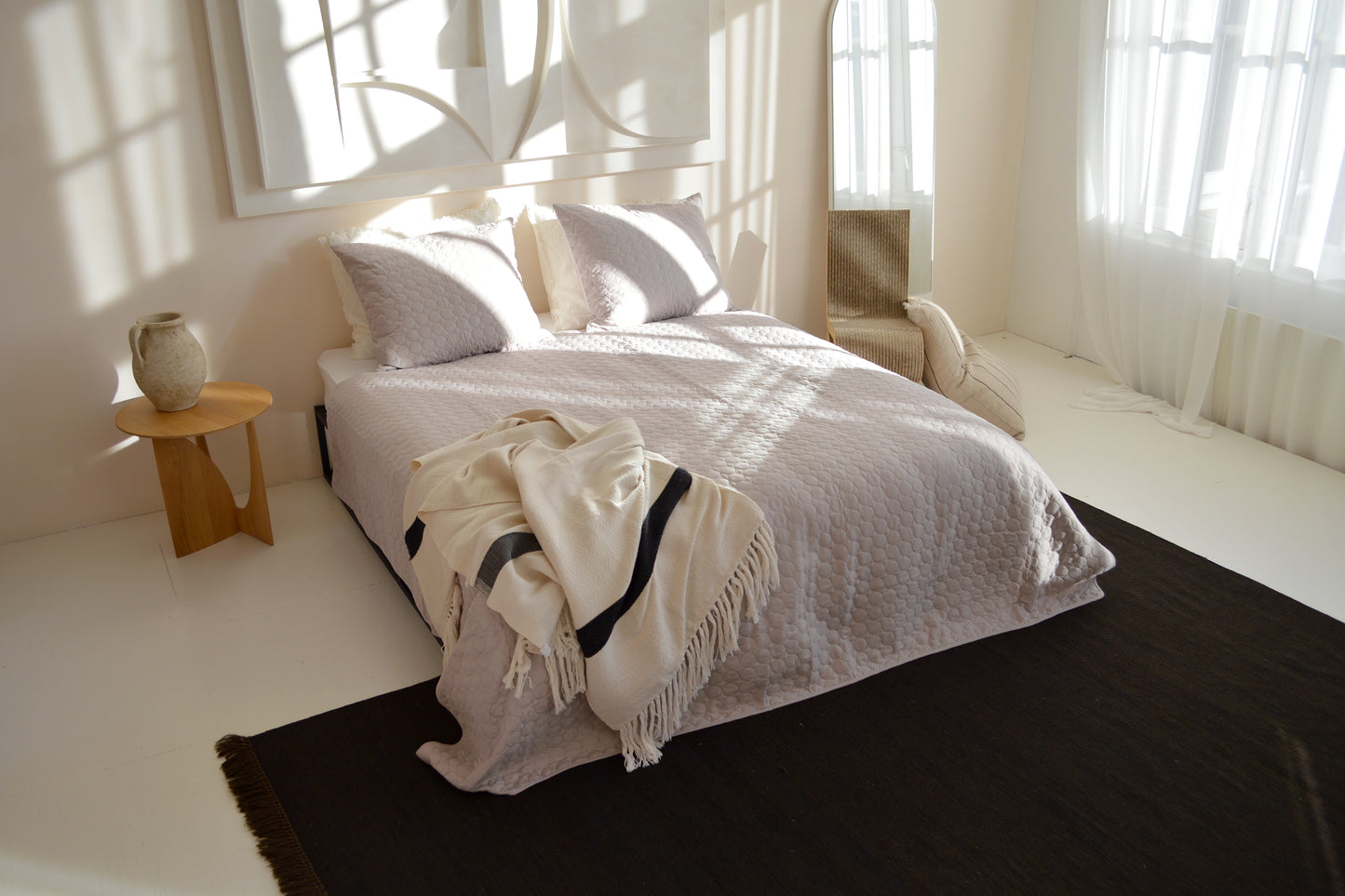 Tagesdecke Kreise - Beige