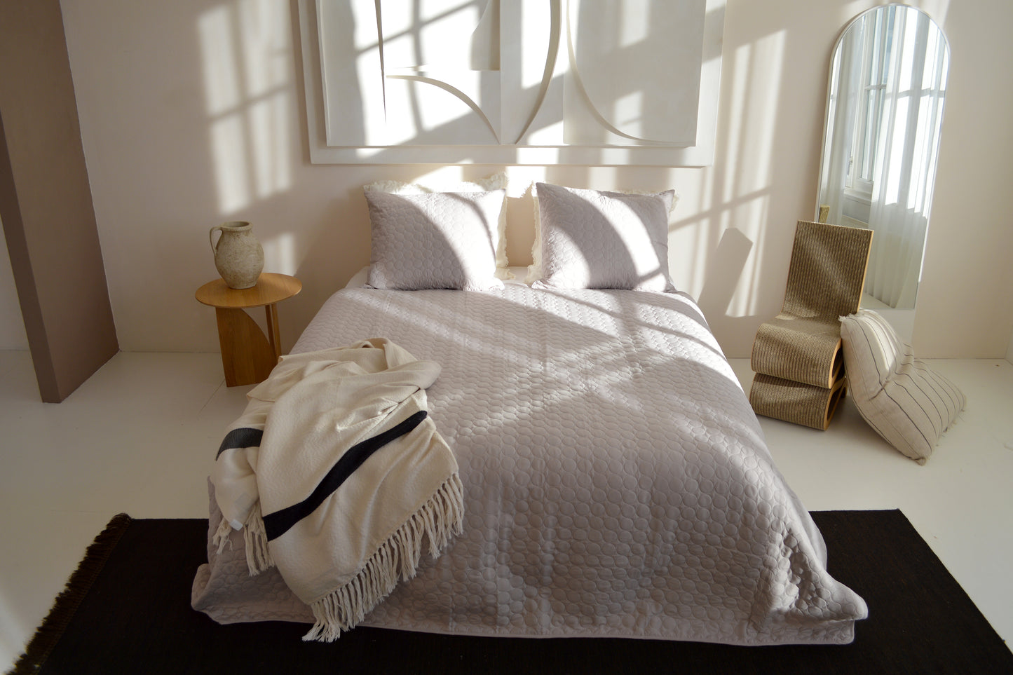Tagesdecke Kreise - Beige