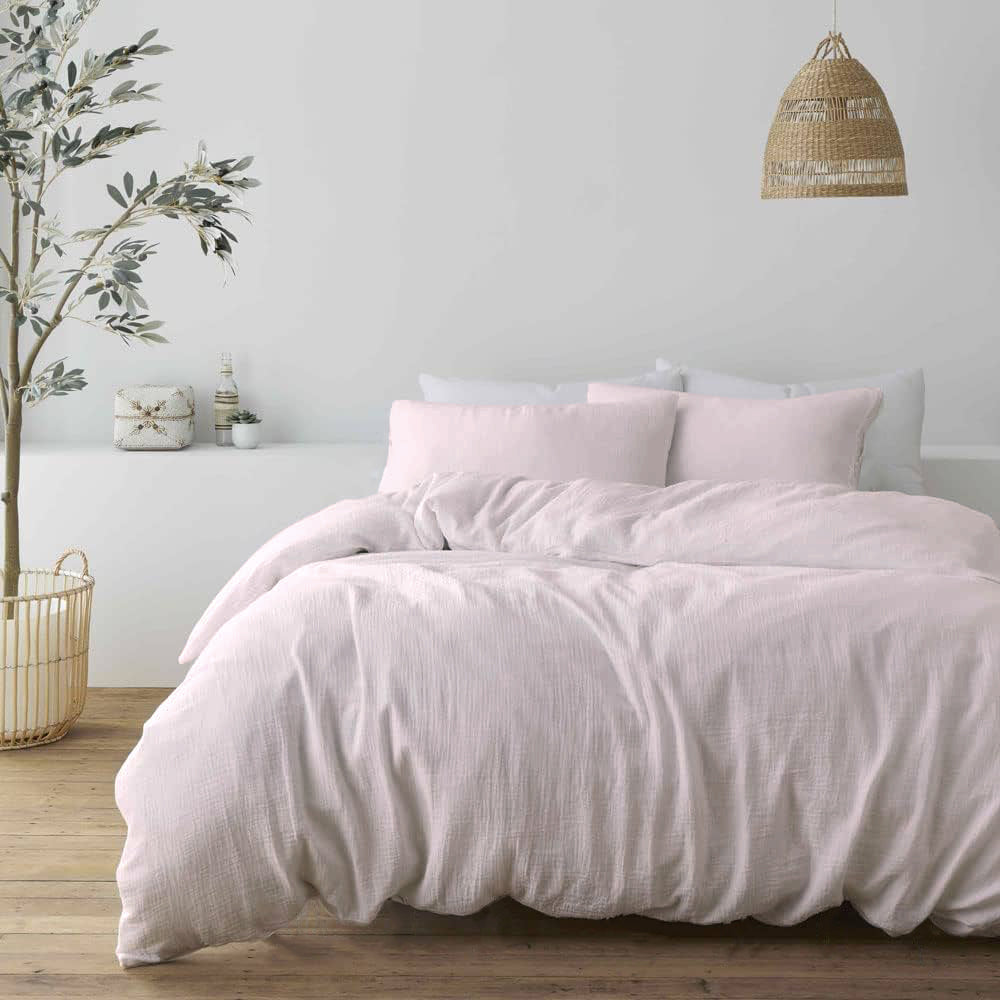 Mousseline Quilt Cover Set Old Pink