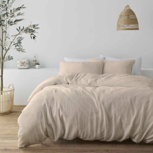 Musselin-Bettwäsche-Set Beige