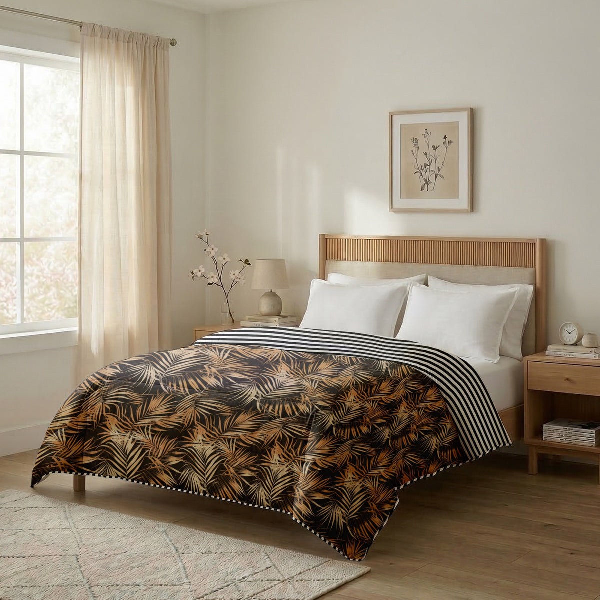 Eazzzy Print Dekbed Orange Leafs