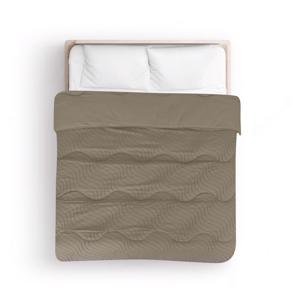 Getuft dekbed Golven taupe