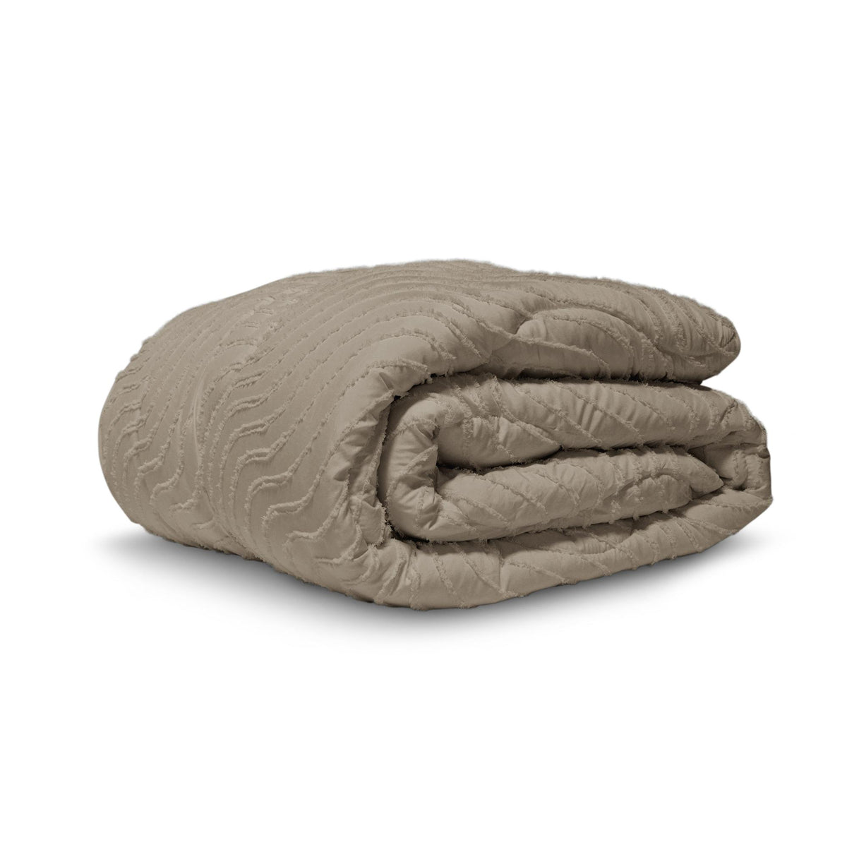 Getuft dekbed Golven taupe