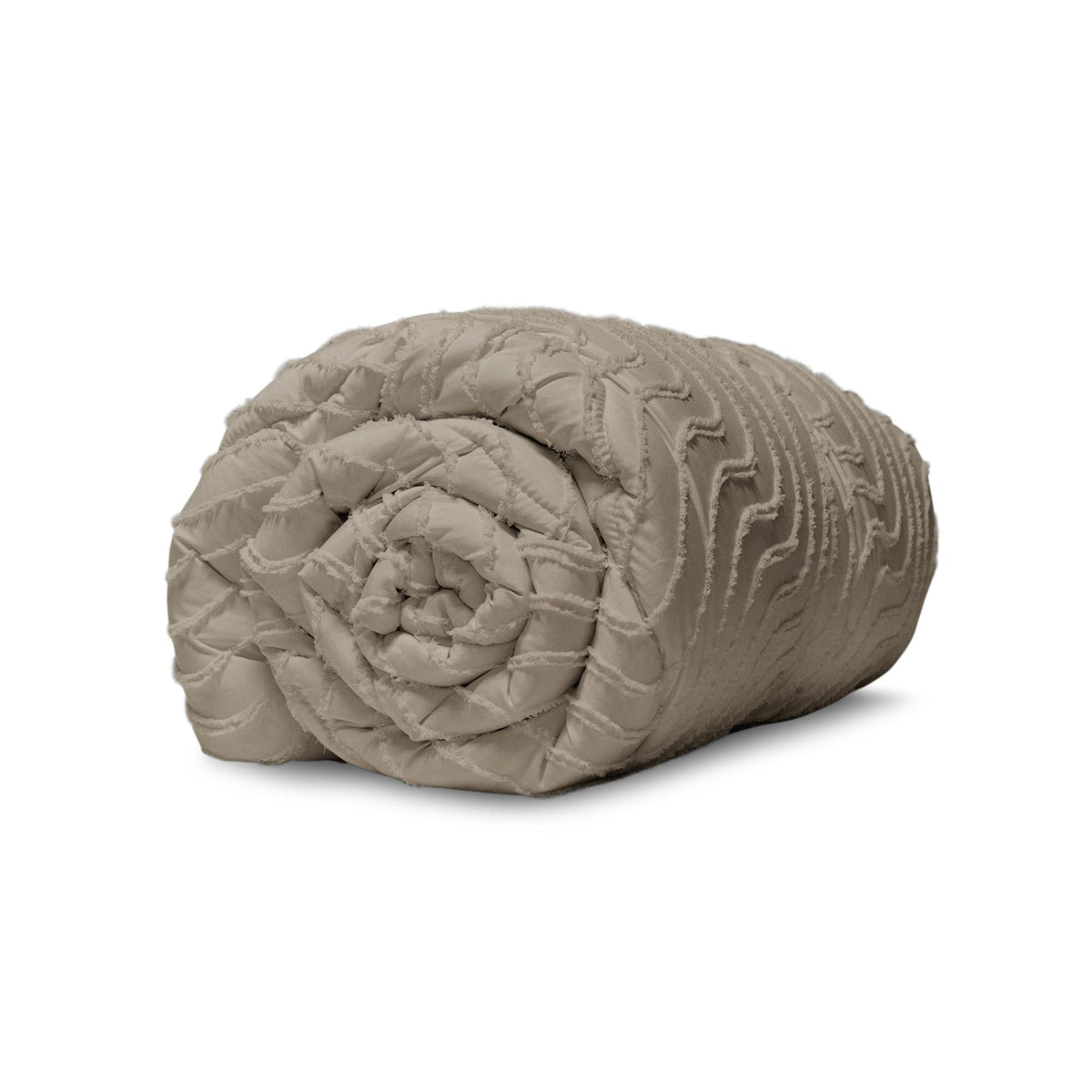 Getuft dekbed Golven taupe