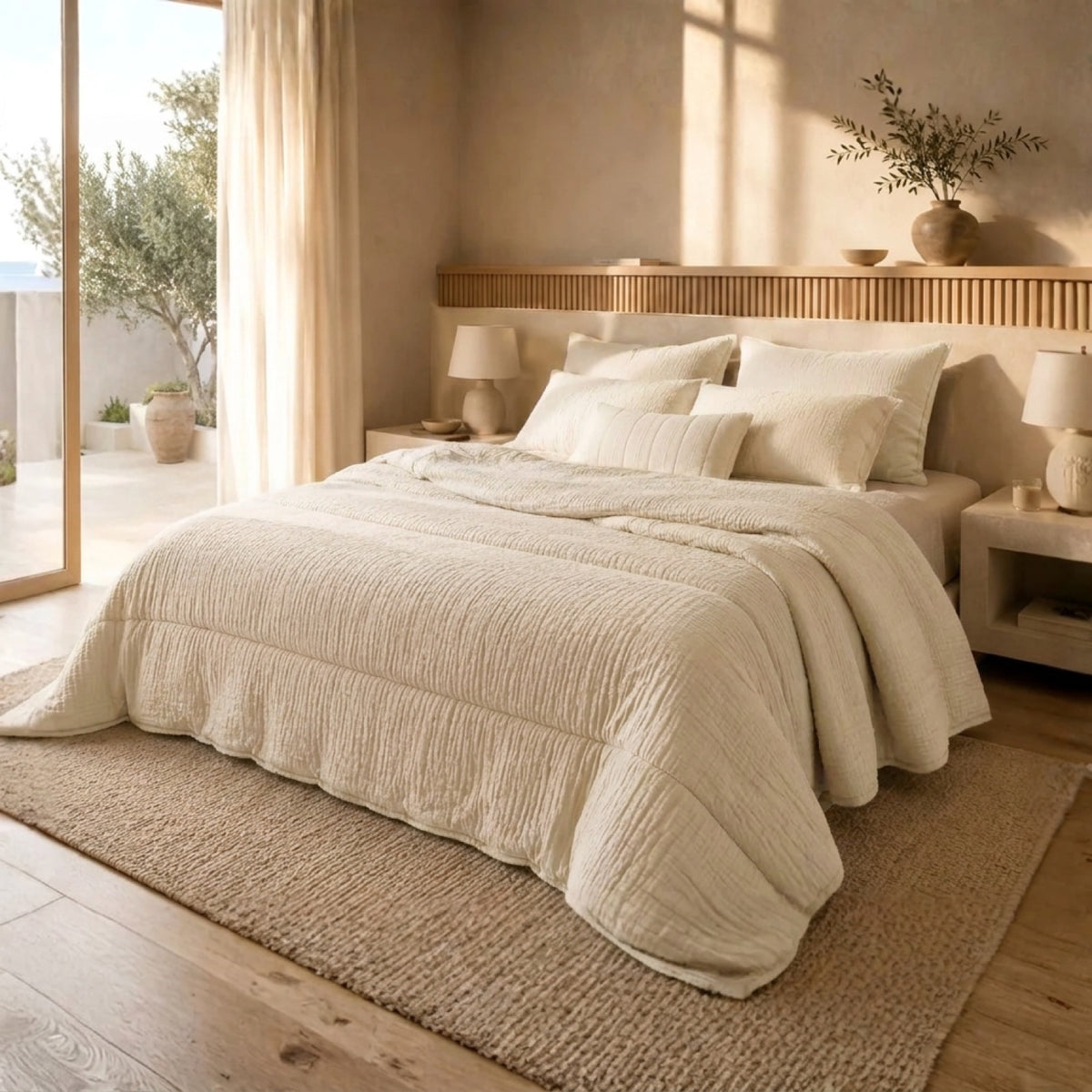 Eazzzy Dekbed Mousseline Off white