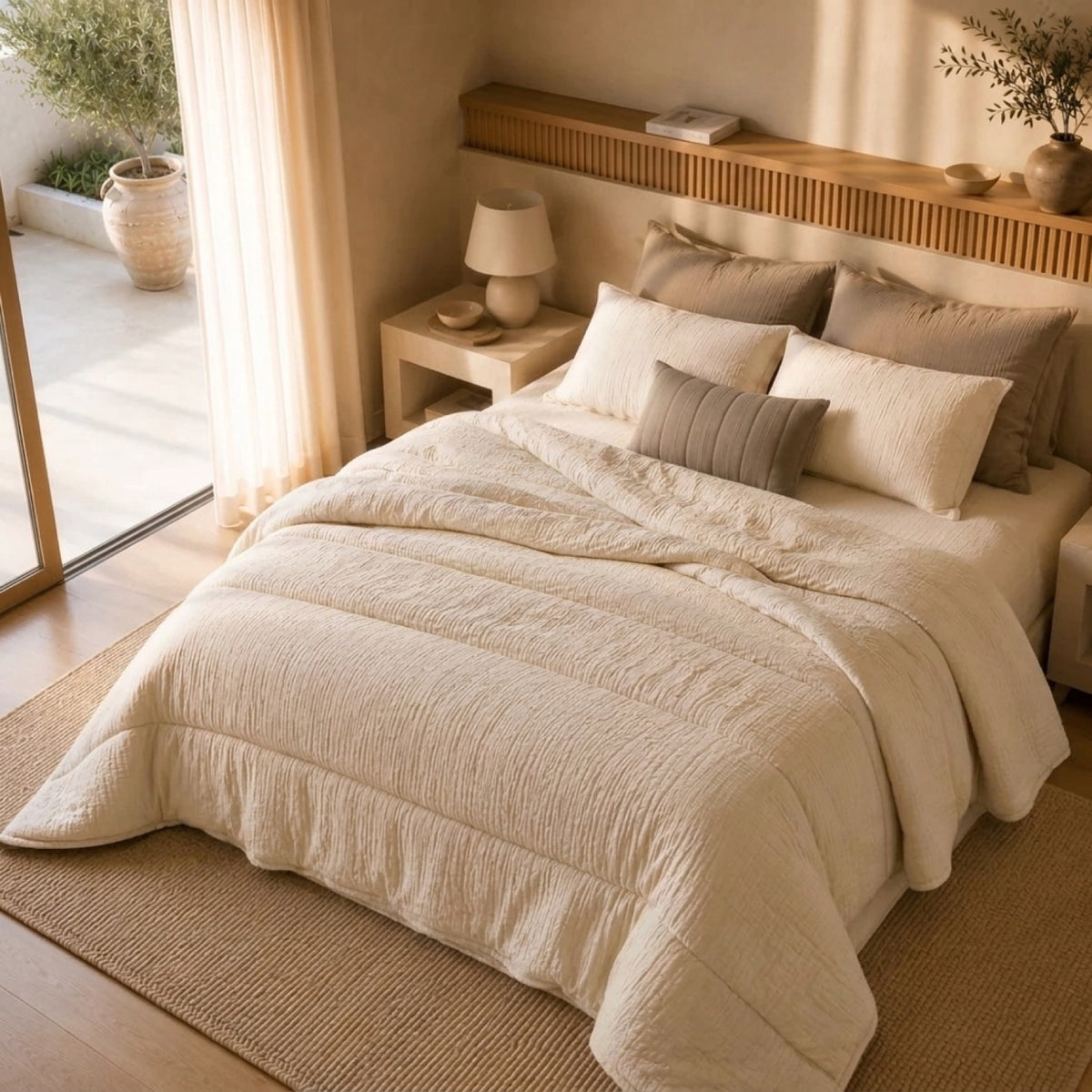 Eazzzy Dekbed Mousseline Off white