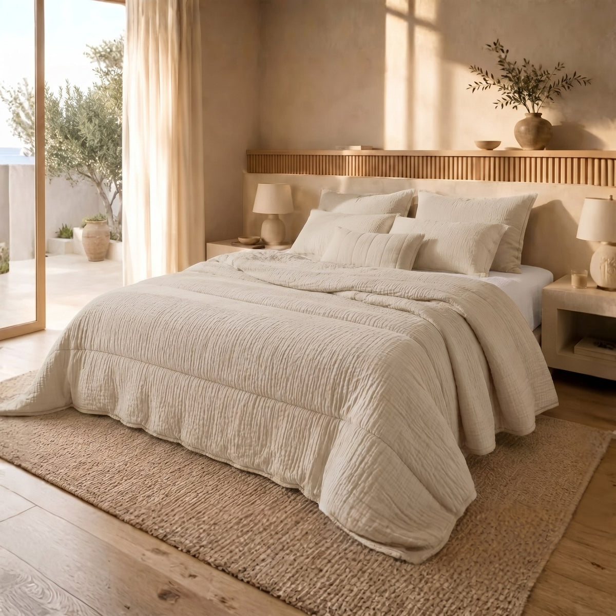 Eazzzy Dekbed Mousseline Sand