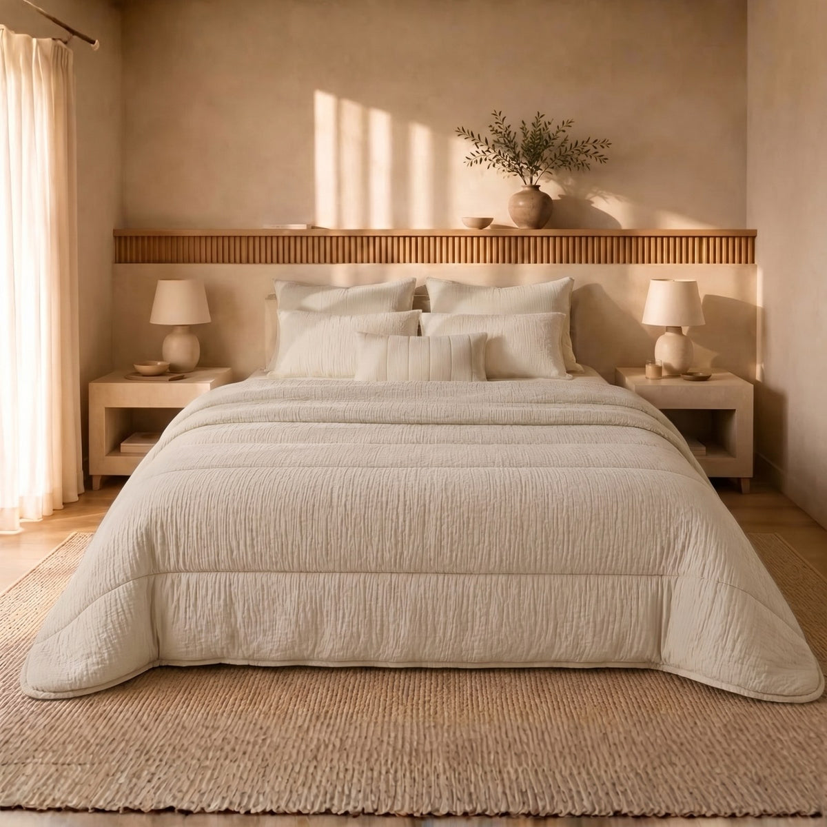 Eazzzy Dekbed Mousseline Sand