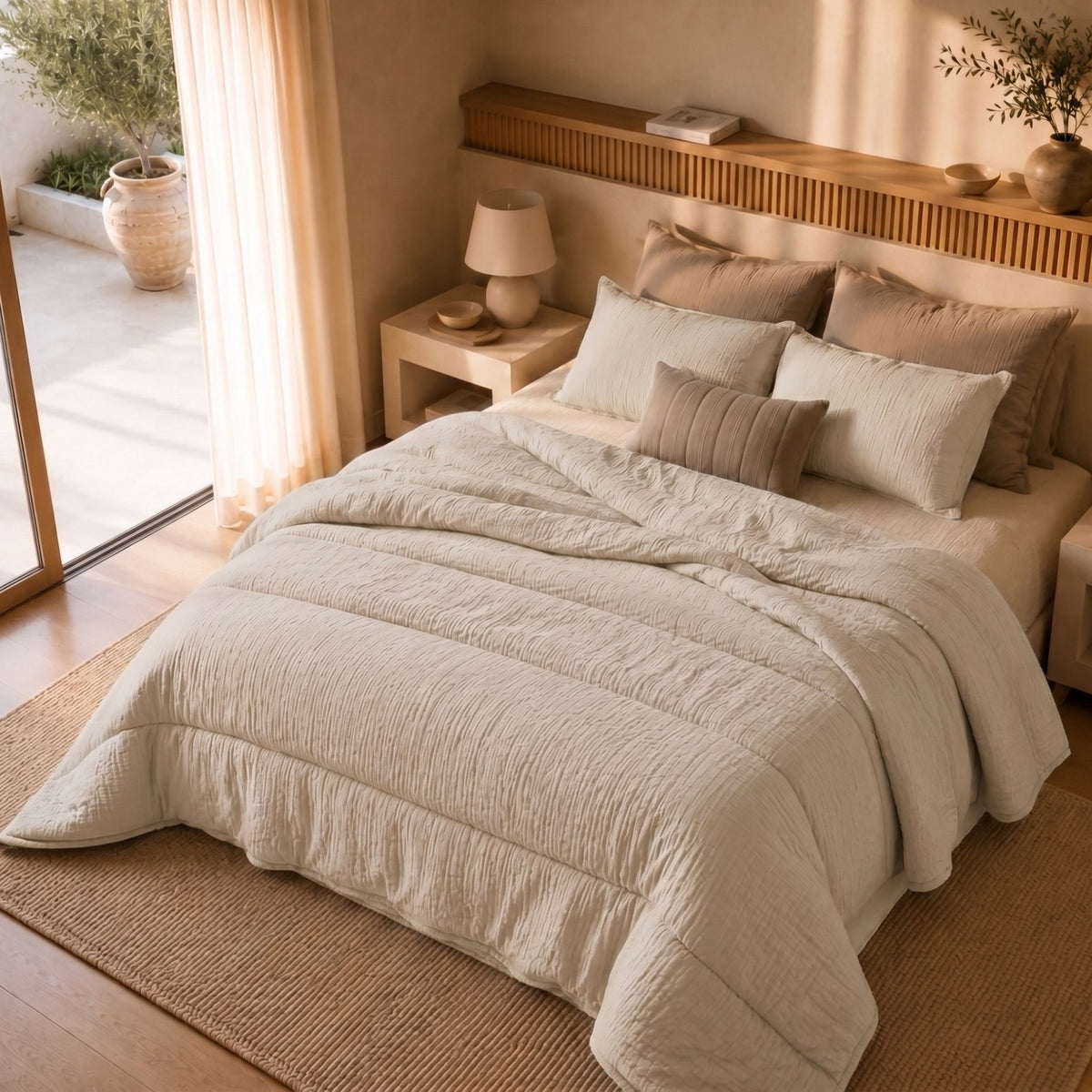 Eazzzy Dekbed Mousseline Sand