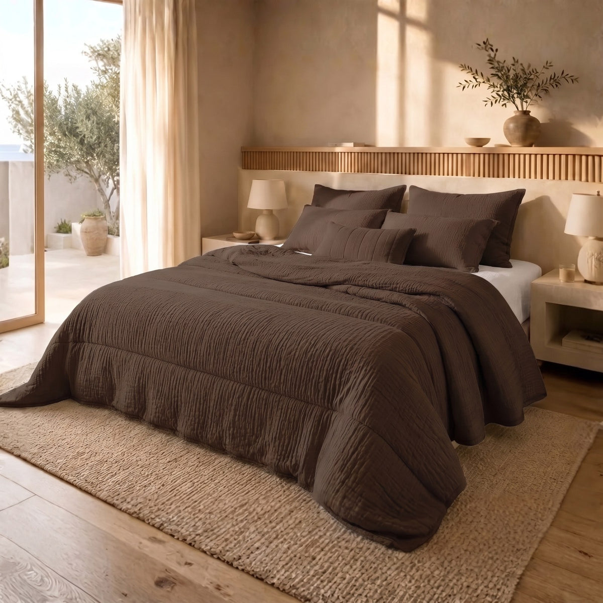Eazzzy Dekbed Mousseline Chocolate