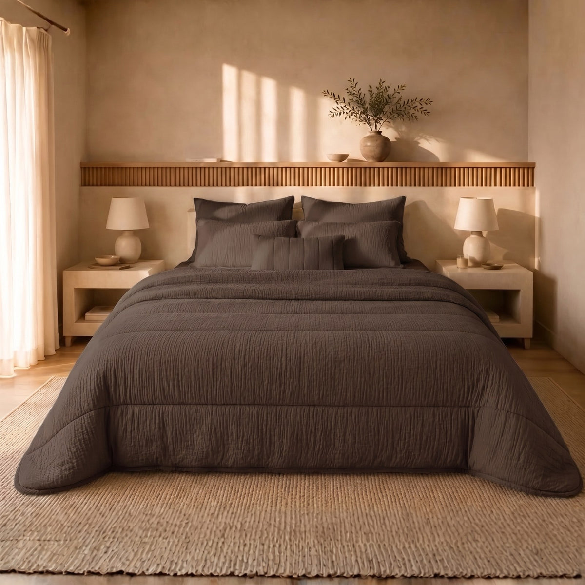 Eazzzy Dekbed Mousseline Chocolate