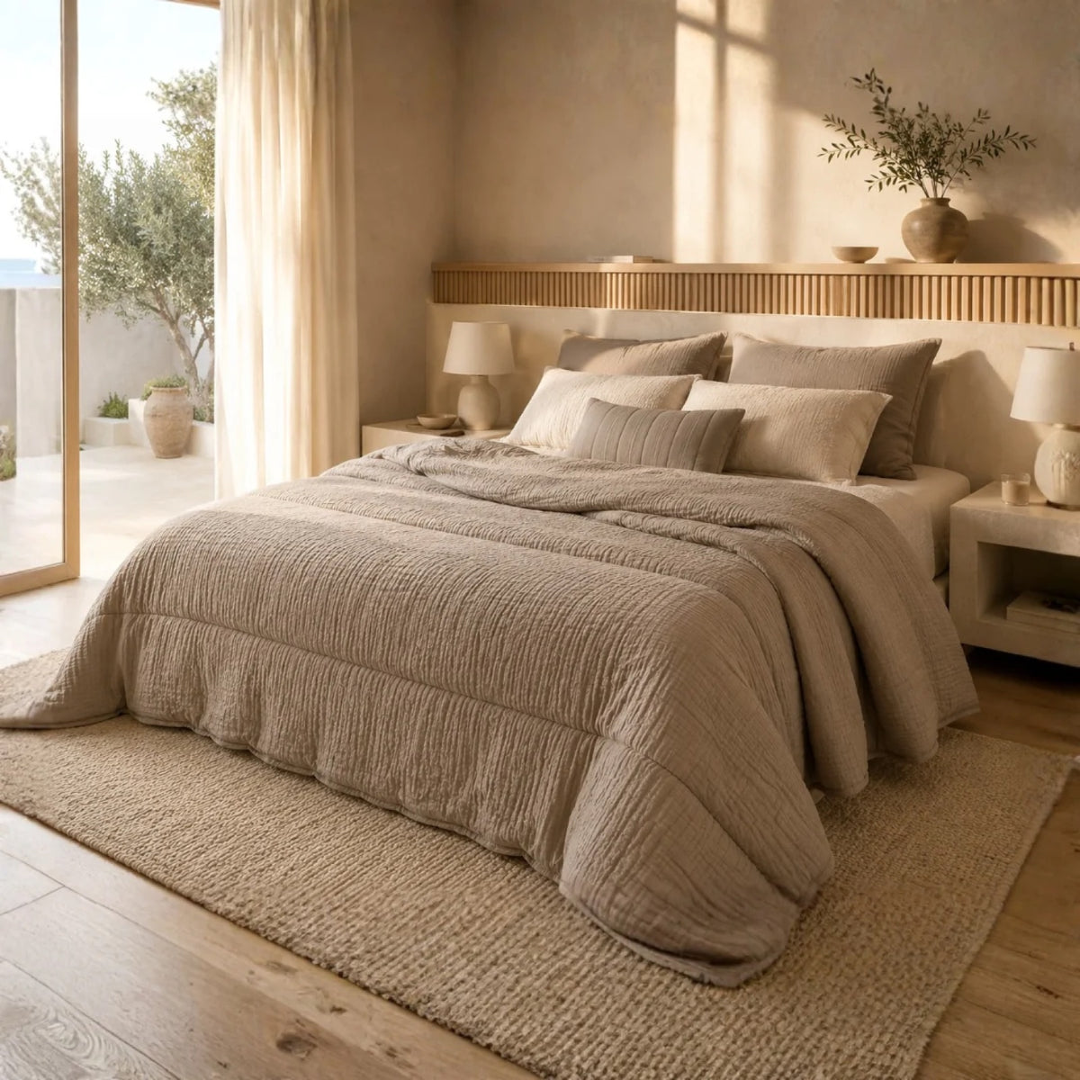 Eazzzy Dekbed Mousseline Taupe