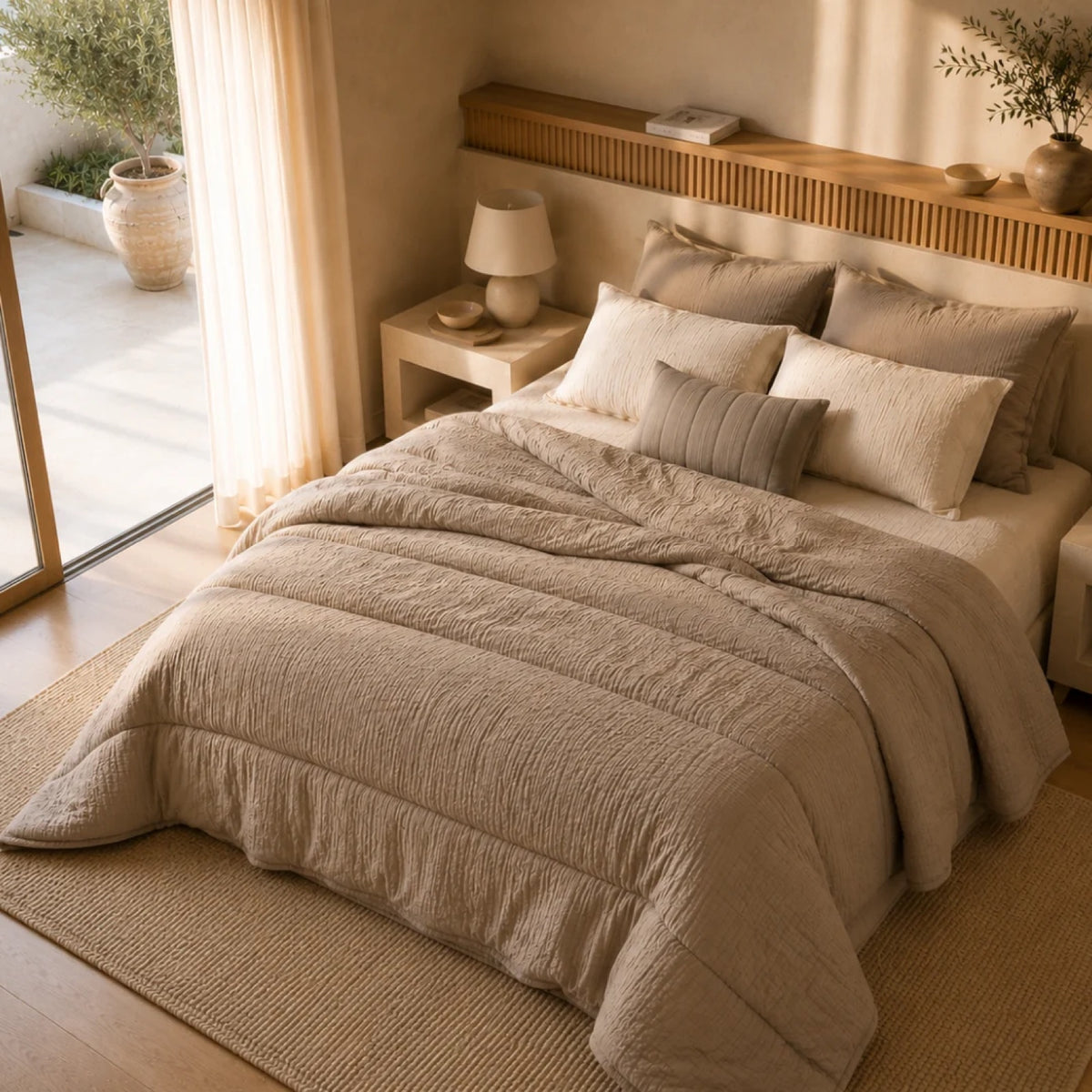 Eazzzy Dekbed Mousseline Taupe