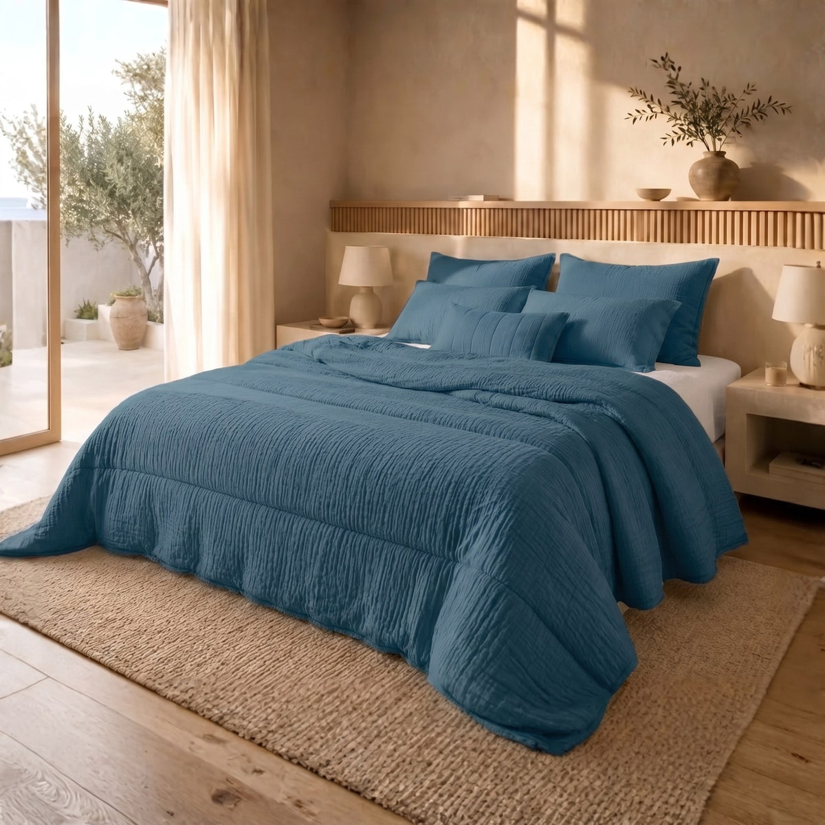 Eazzzy Dekbed Mousseline Blue