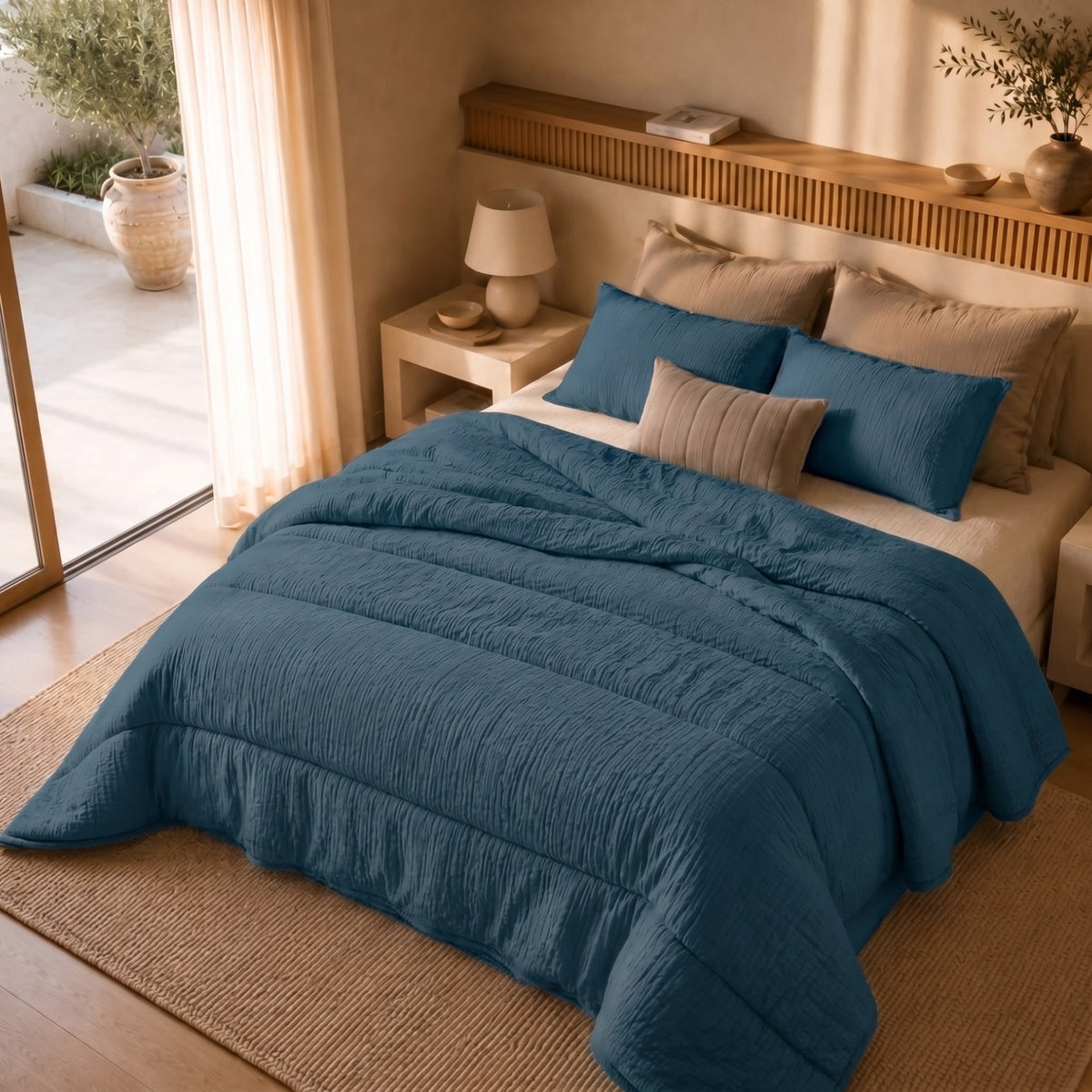Eazzzy Dekbed Mousseline Blue