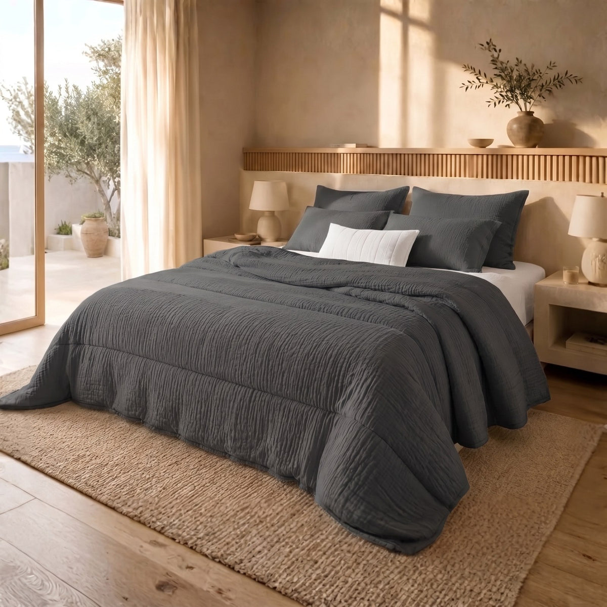 Eazzzy Dekbed Mousseline Gray