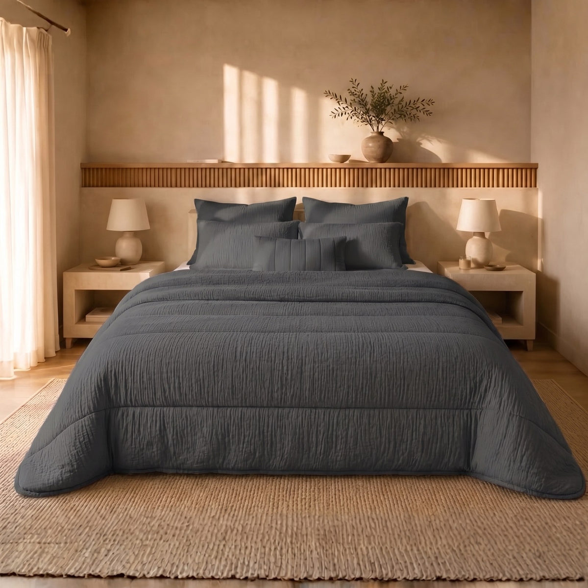 Eazzzy Dekbed Mousseline Gray