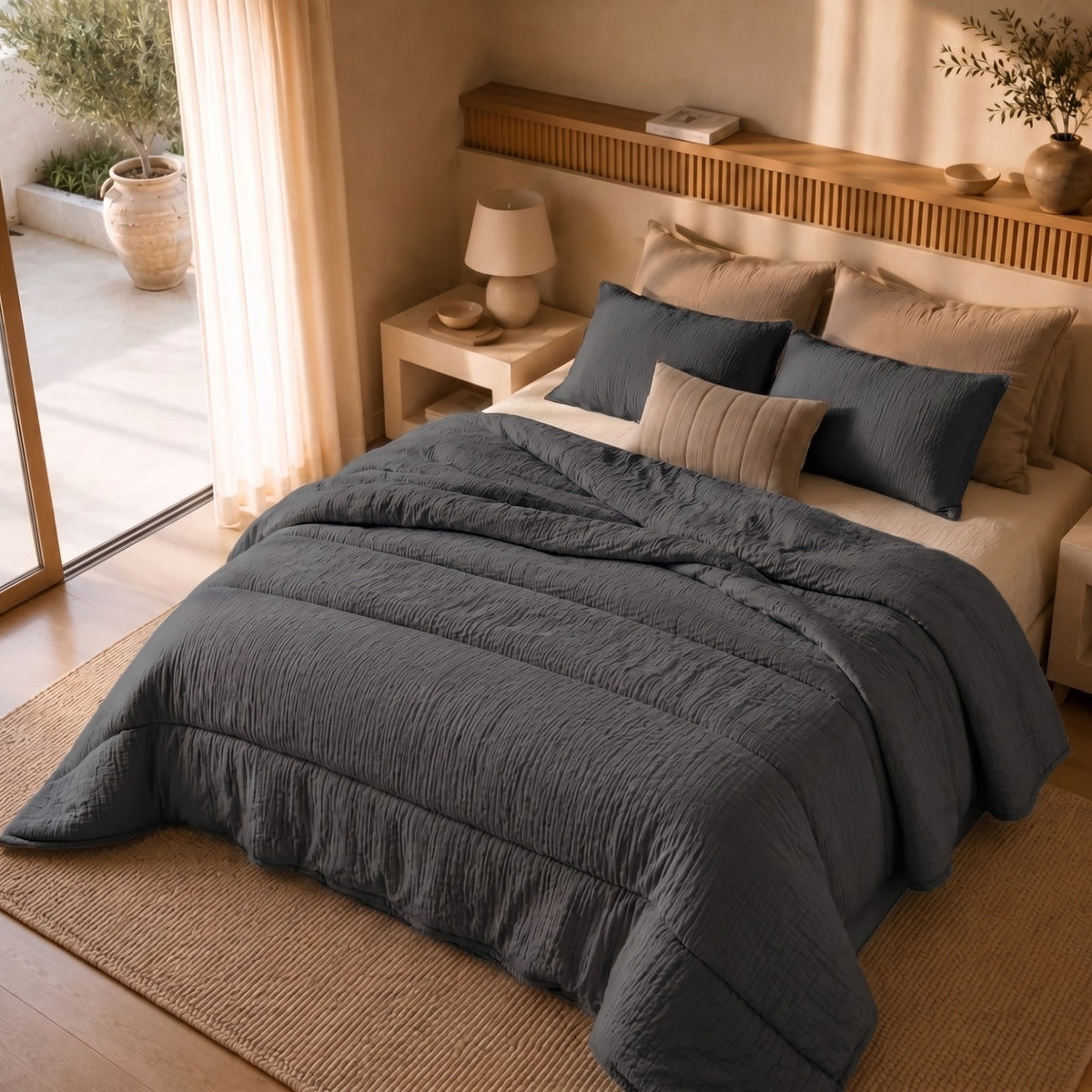 Eazzzy Dekbed Mousseline Gray