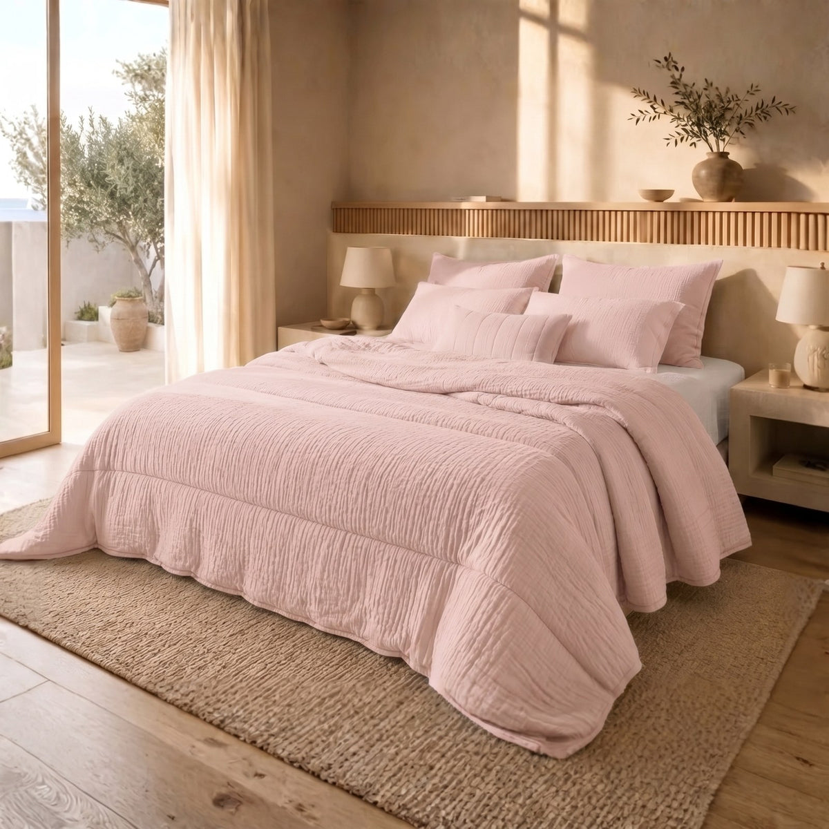 Eazzzy Dekbed Mousseline Pink