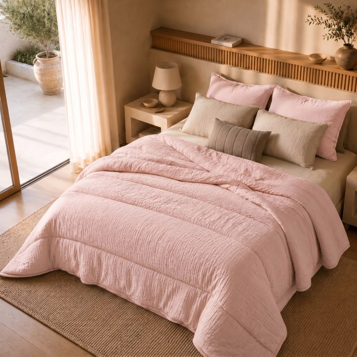 Eazzzy Dekbed Mousseline Pink