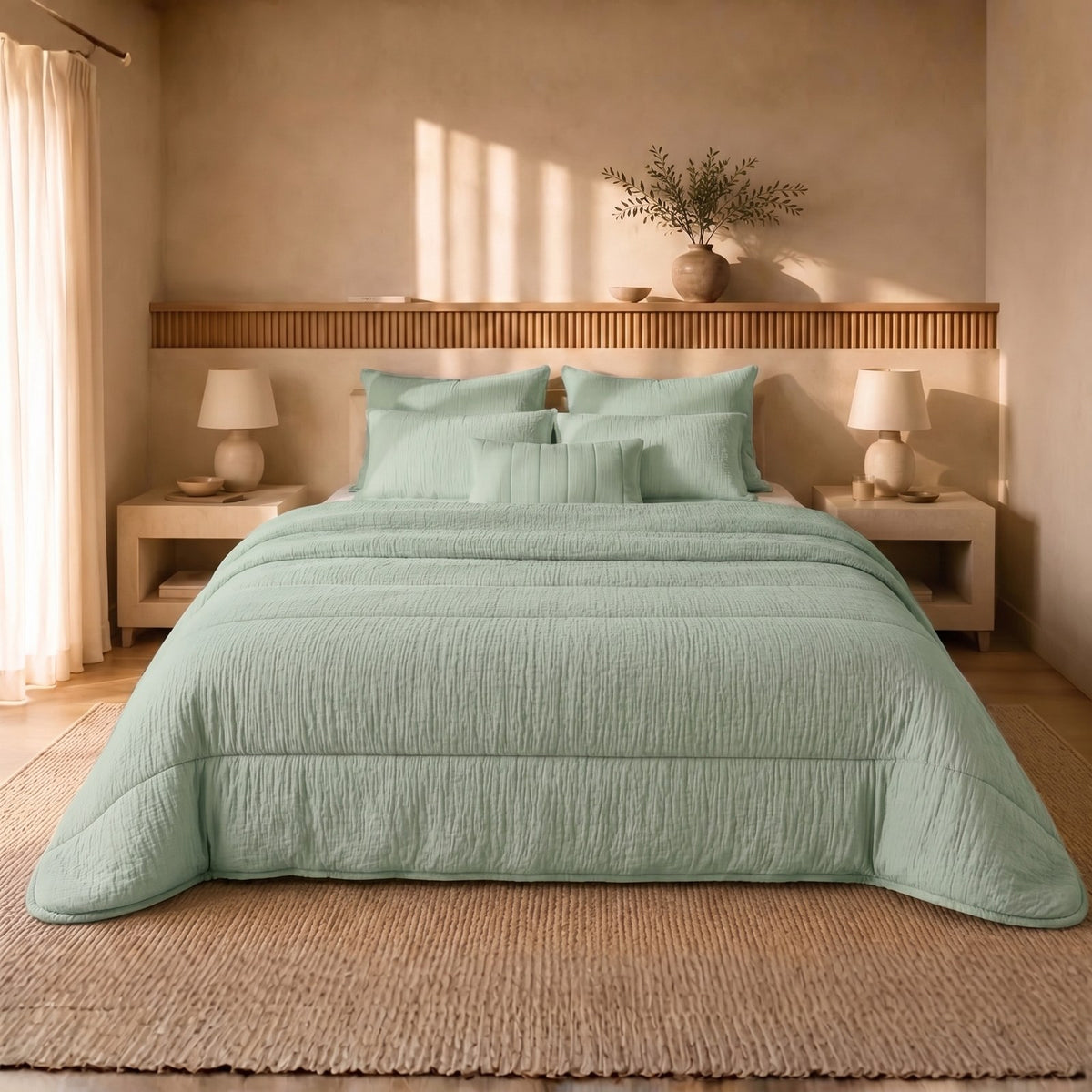 Eazzzy Dekbed Mousseline moss green