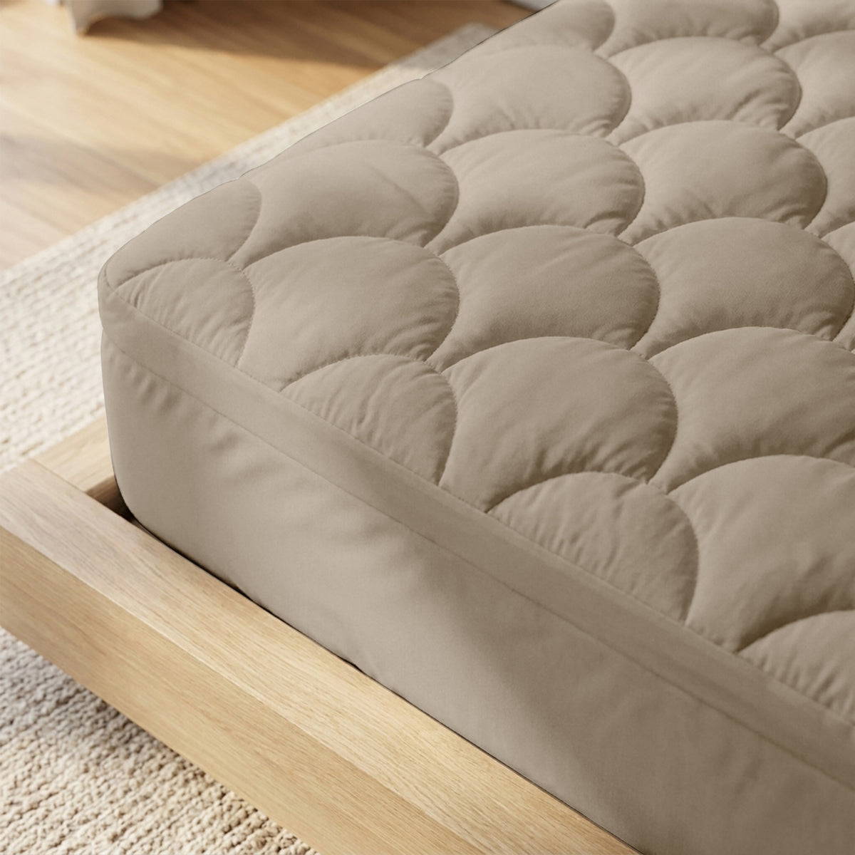 Cloud Stitch Fitted Topper Taupe