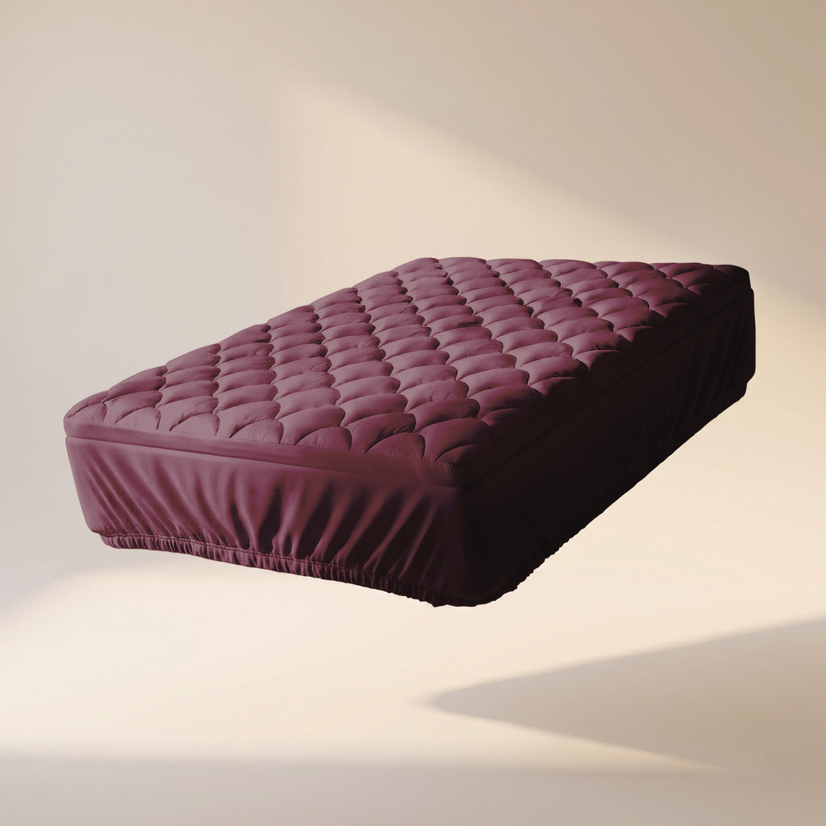 Cloud Stitch Fitted Topper Burgundy