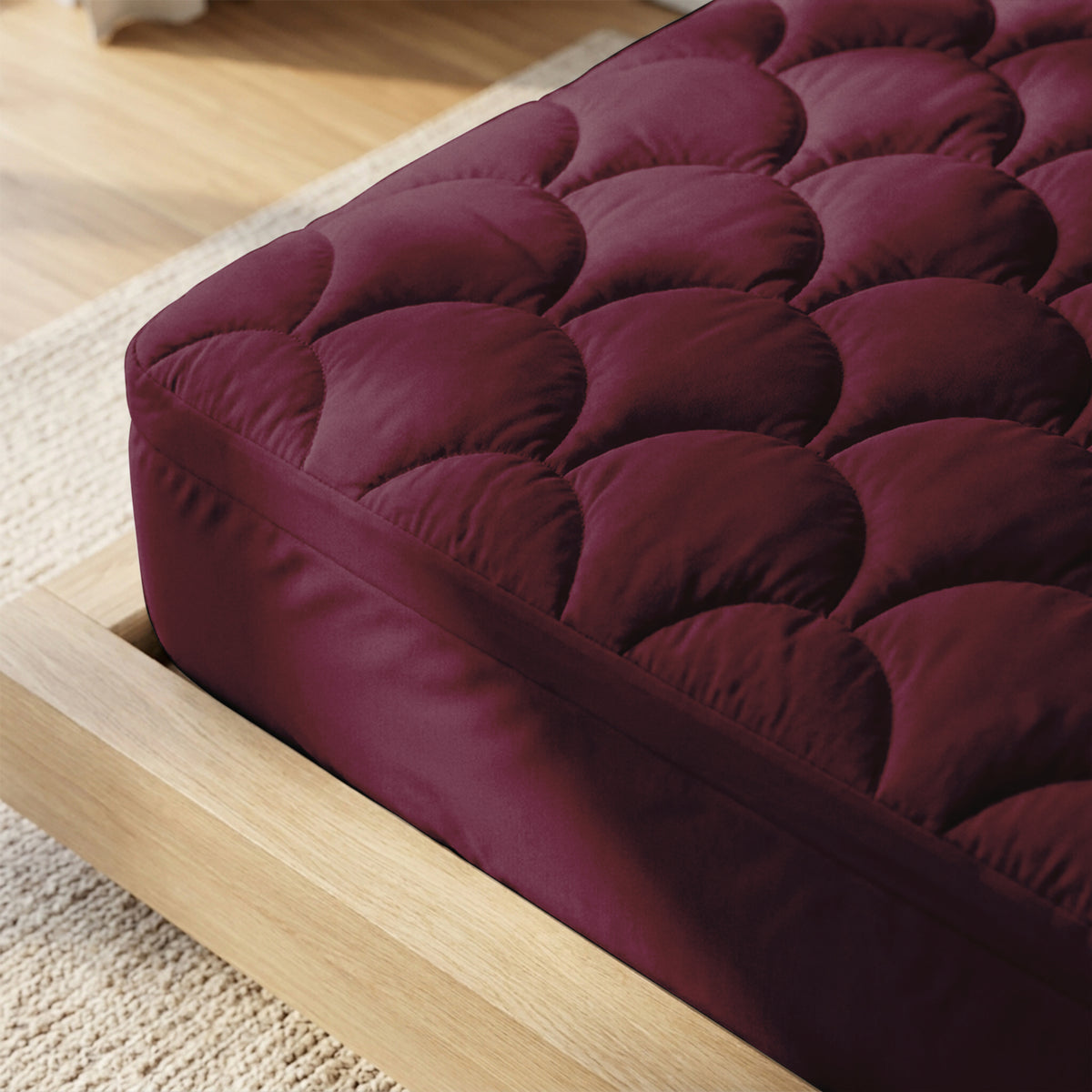 Cloud Stitch Fitted Topper Burgundy