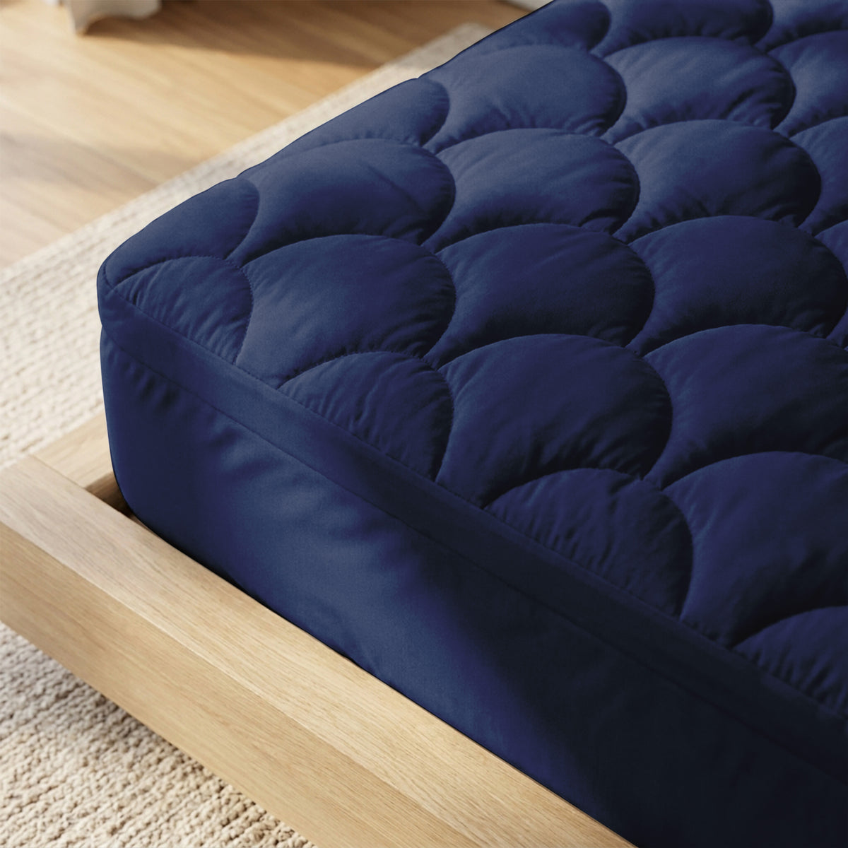 Cloud Stitch Fitted Topper Navy