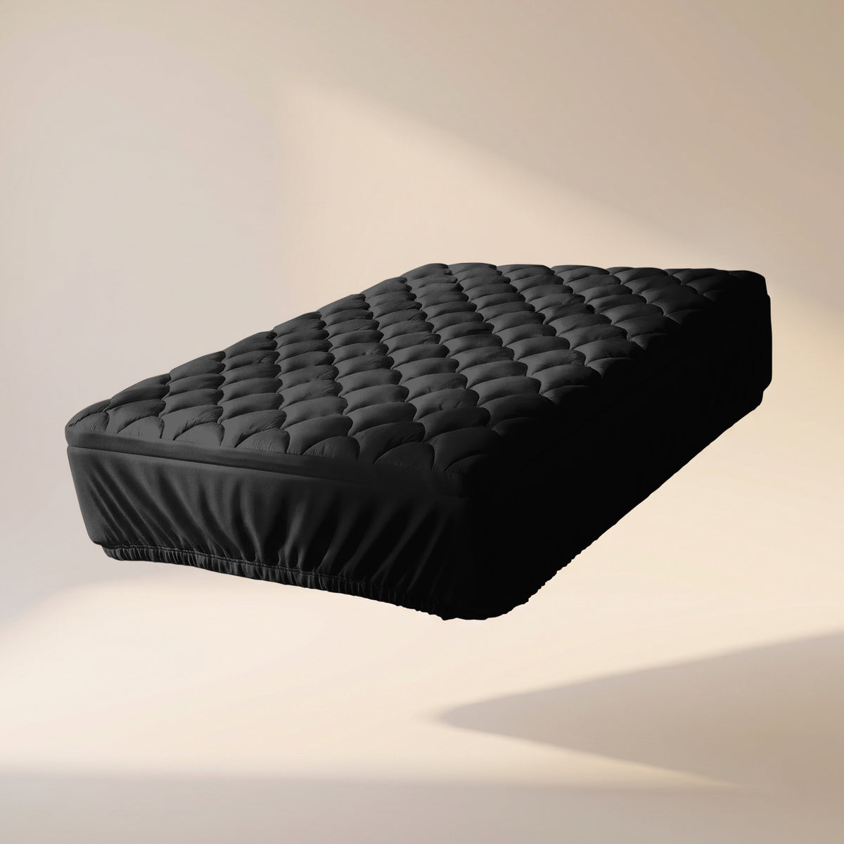 Cloud Stitch Fitted Topper Black