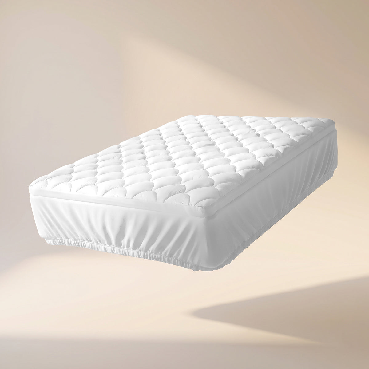 Cloud Stitch Fitted Topper White