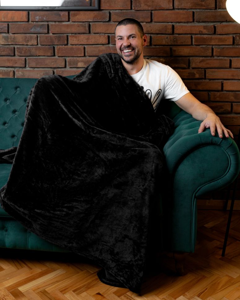 Coral Fleece Decke Van der Valk - Schwarz