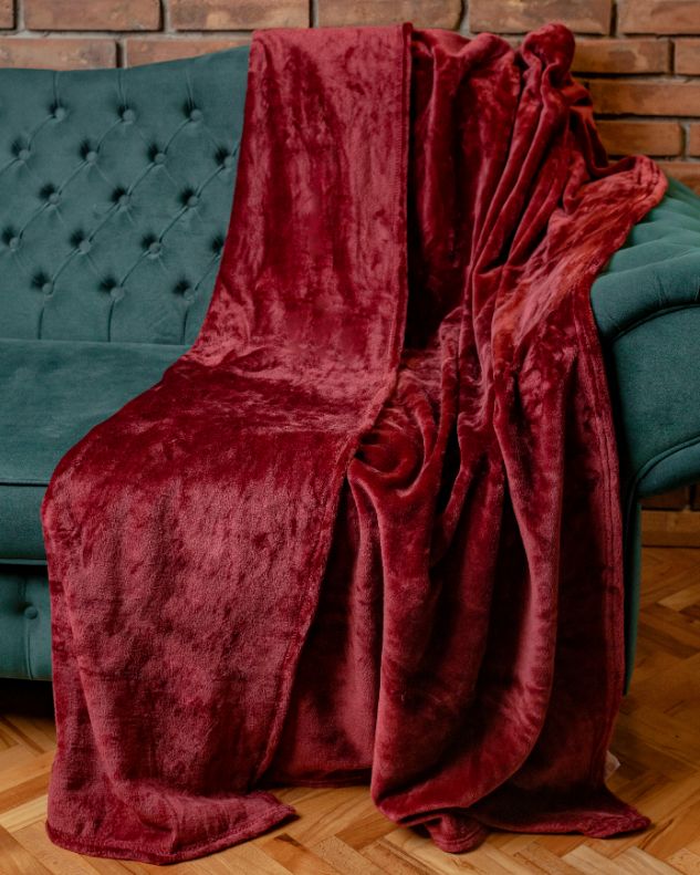 Korallfleece-Decke Van der Valk - Bordeaux