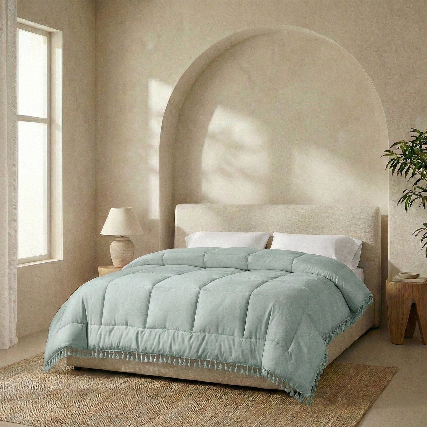 Ibiza Lace Trim Quilts & Pillow Covers
