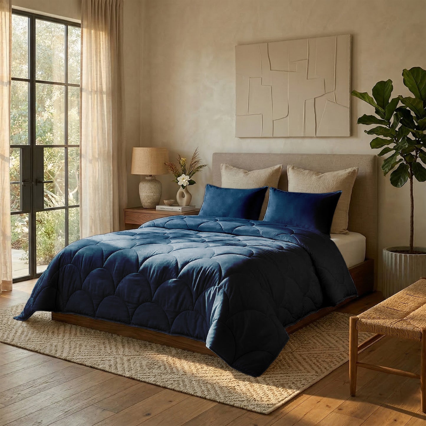 Cotton Percale Quilt with Pillow covers