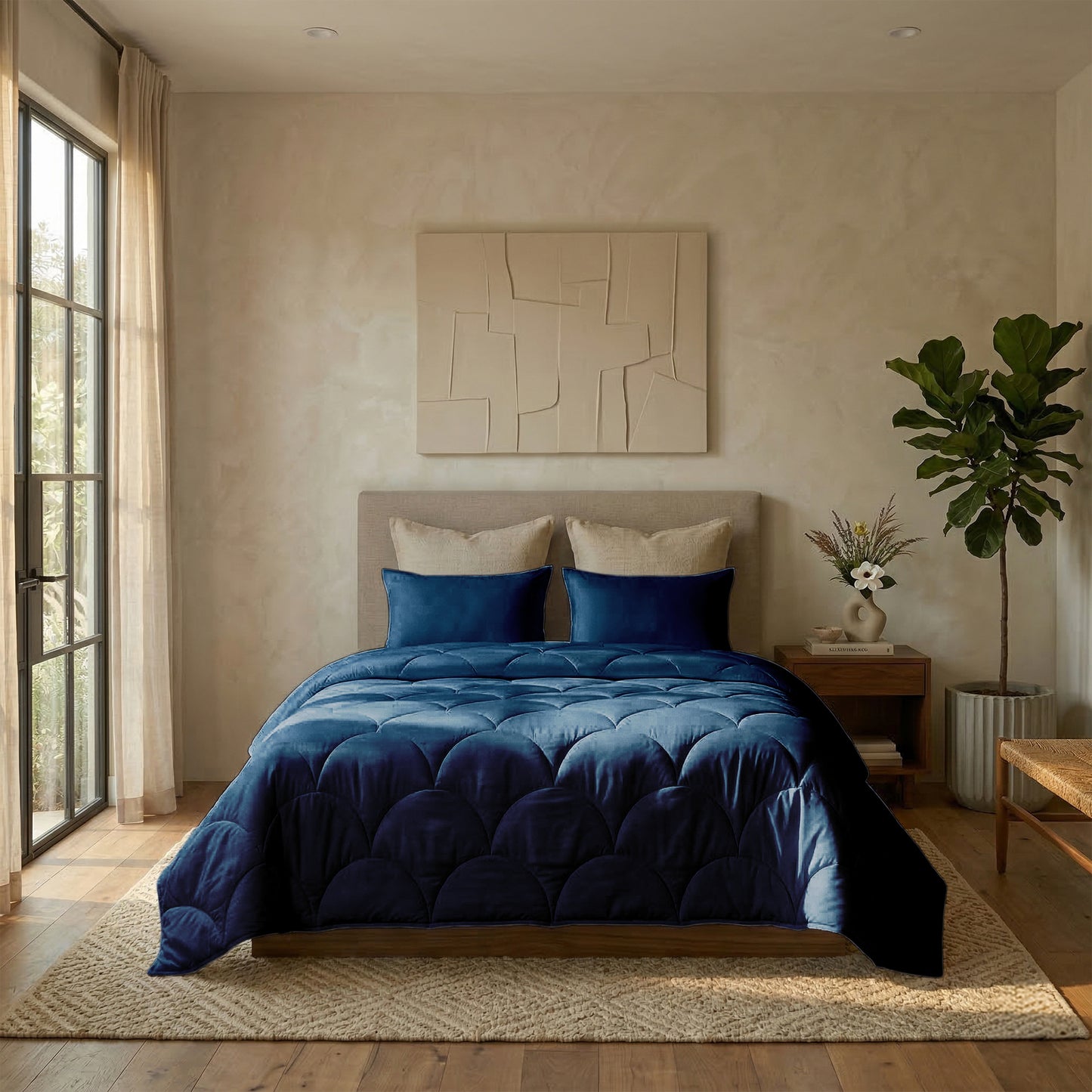 Cotton Percale Quilt with Pillow covers