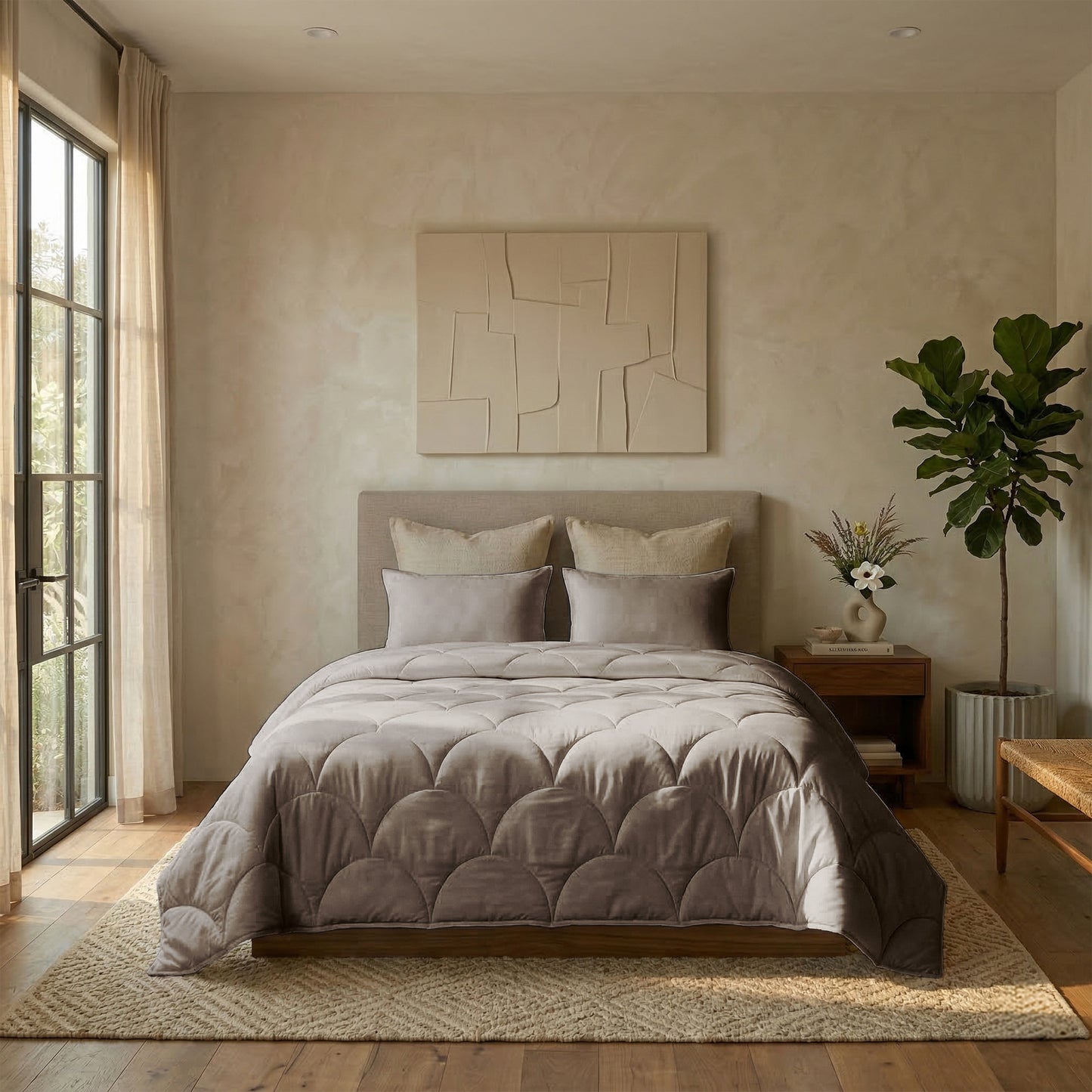 Cotton Percale Quilt with Pillow covers