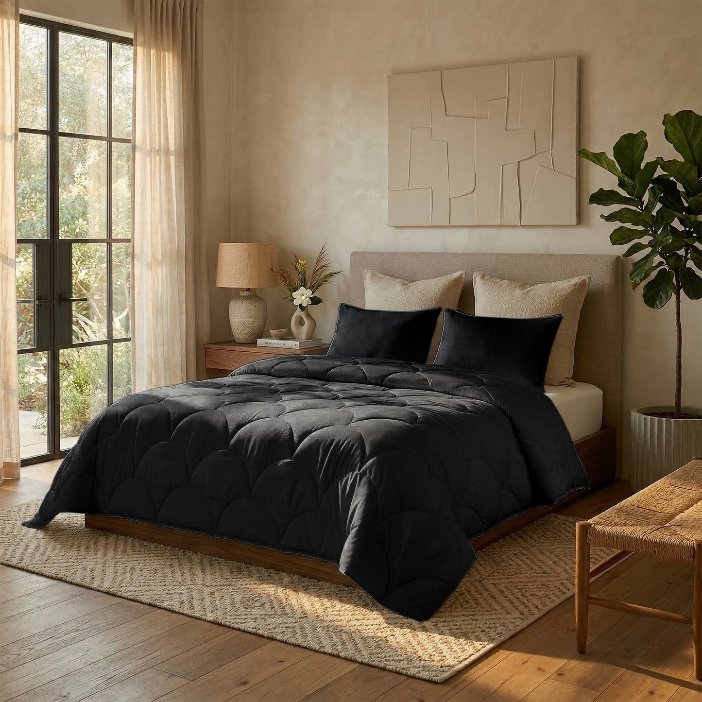 Cotton Percale Quilt with Pillow covers