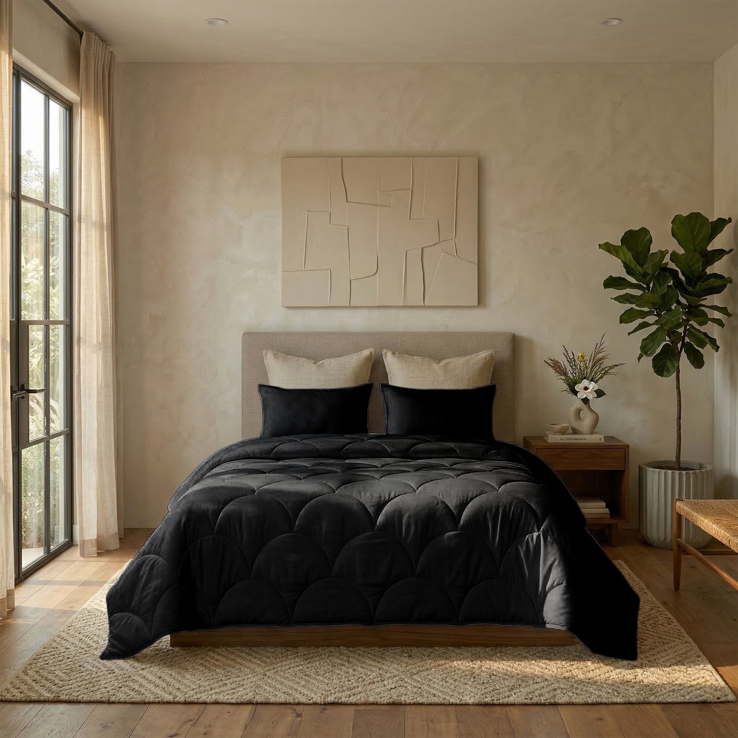 Cotton Percale Quilt with Pillow covers