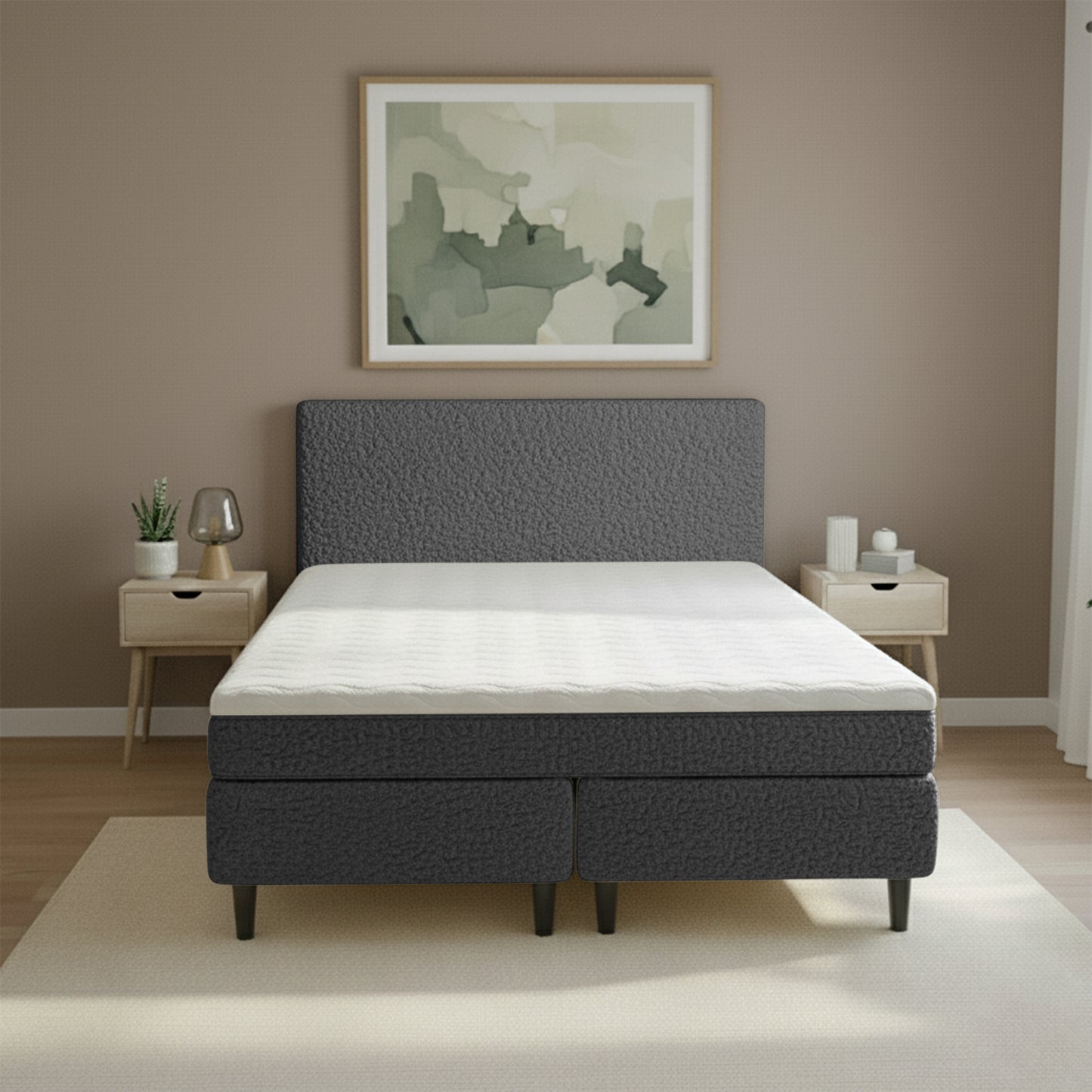 Boxspringset Pieter - Bouclé