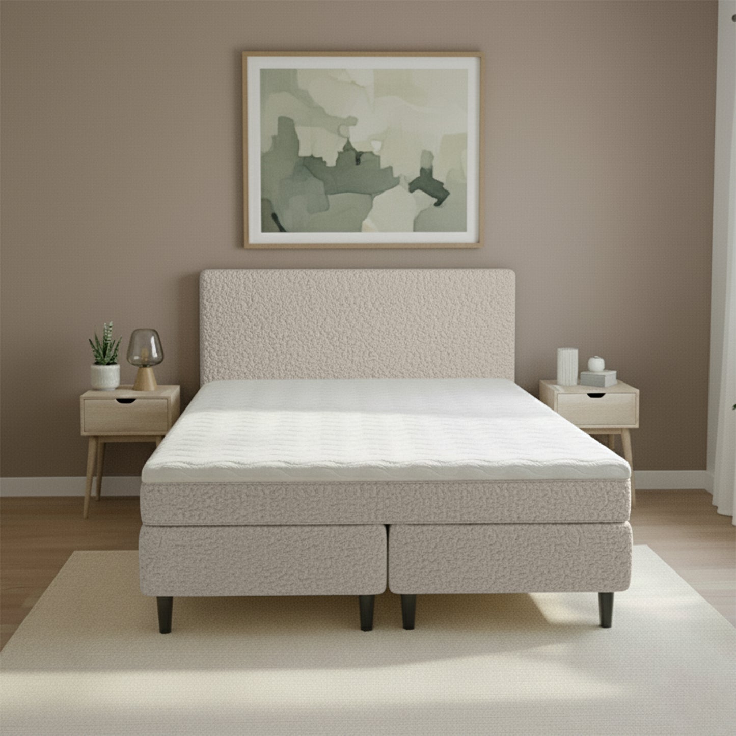 Boxspringset Pieter - Bouclé