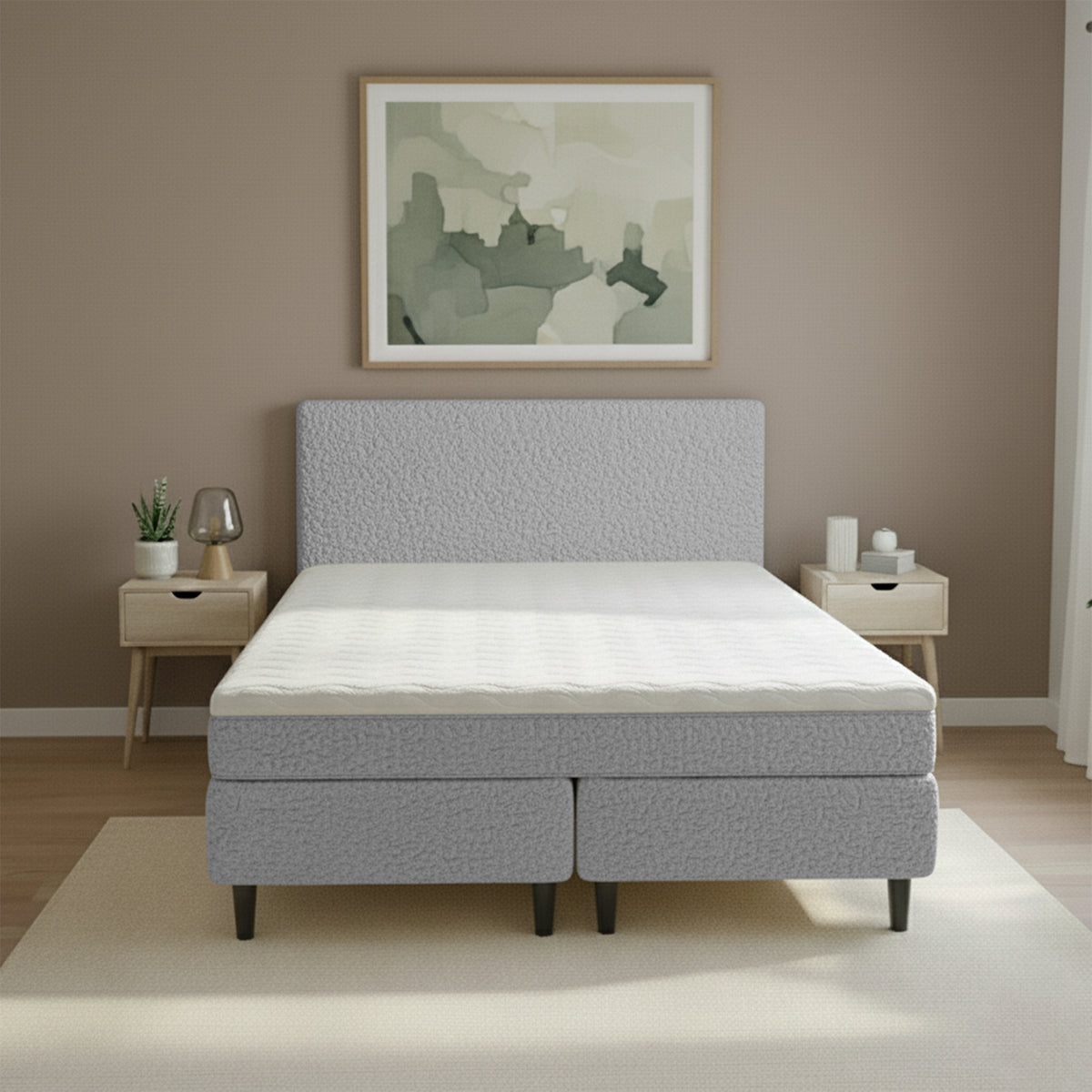 Boxspringset Pieter - Bouclé