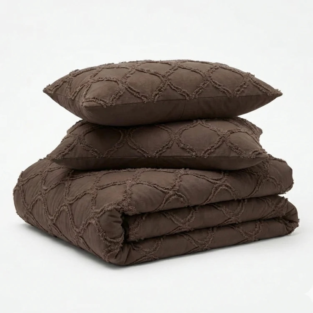 Getuft dekbed Curve bruin