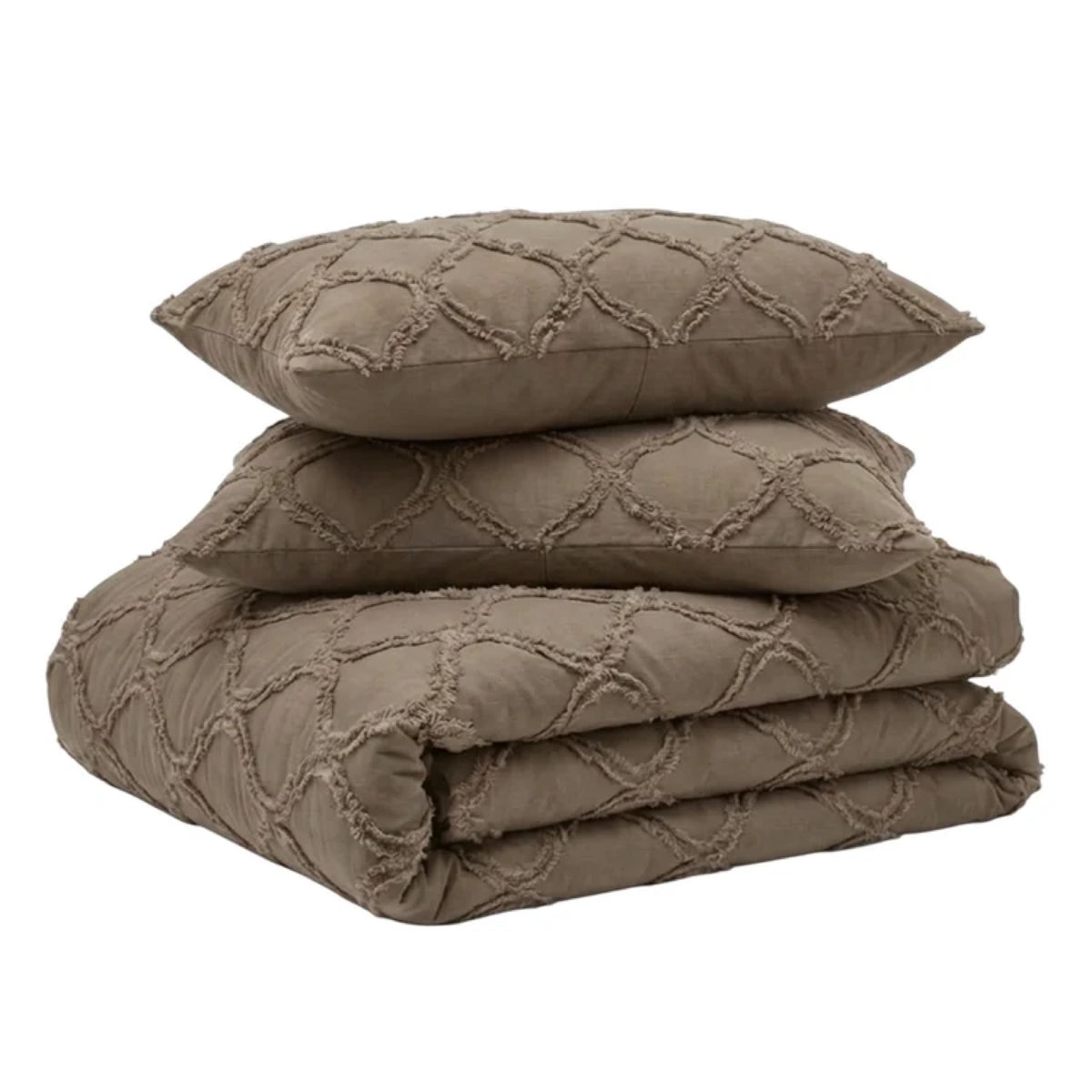 Getuft dekbed Curve taupe