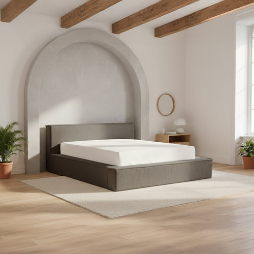 Opbergbed Amour Cosy - Rib-teddy in antraciet