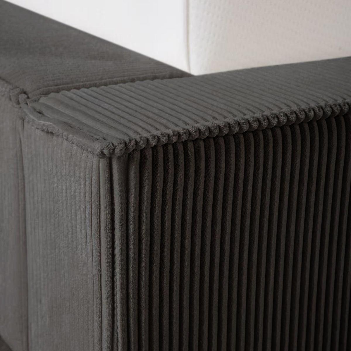 Opbergbed Amour Cosy - Rib-teddy in antraciet