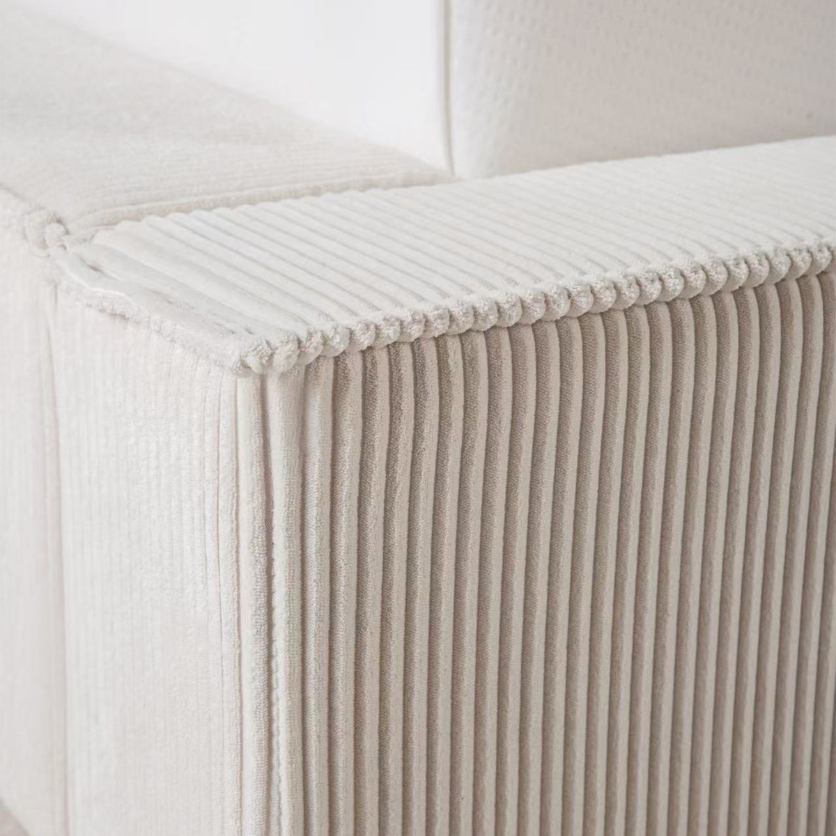 Opbergbed Amour Cosy - Rib-teddy in crème